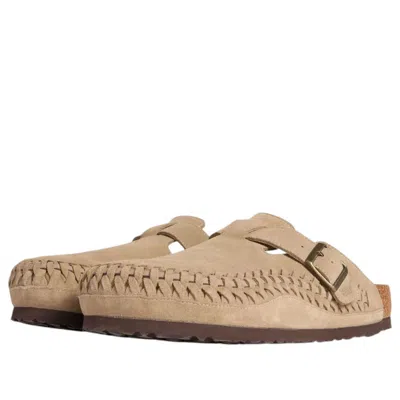 Birkenstock X Kith Boston Braided Suede 'taupe' In Brown