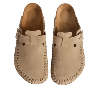 Birkenstock X Kith Boston Braided Suede 'taupe' In Brown