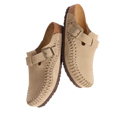 Birkenstock X Kith Boston Braided Suede 'taupe' In Brown
