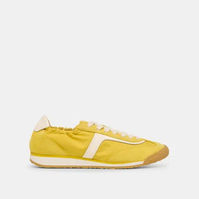 Dolce Vita Sariya Sneakers Yellow Nylon In White