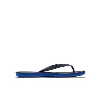 Nike Solarsoft Thong 2 Minimalistic Black Blue Slippers 'black Blue' In Multi