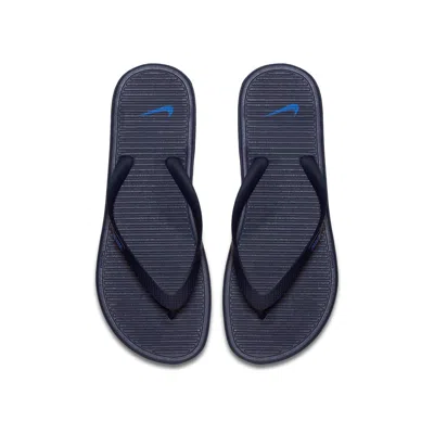 Nike Solarsoft Thong 2 Minimalistic Black Blue Slippers 'black Blue' In Multi