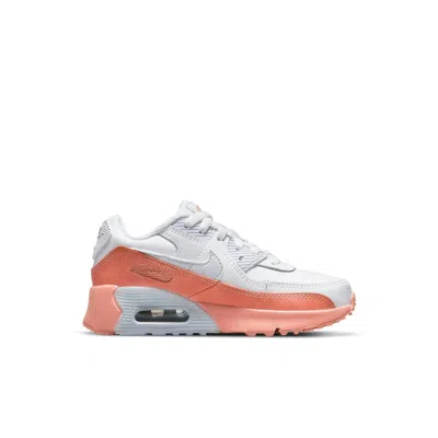 Nike (ps)  Air Max 90 Ltr Leather Se 'white Orange' In Multi