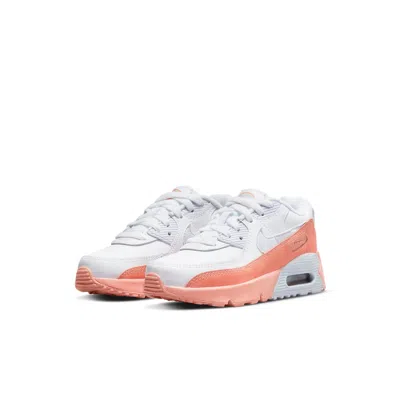 Nike (ps)  Air Max 90 Ltr Leather Se 'white Orange' In Multi