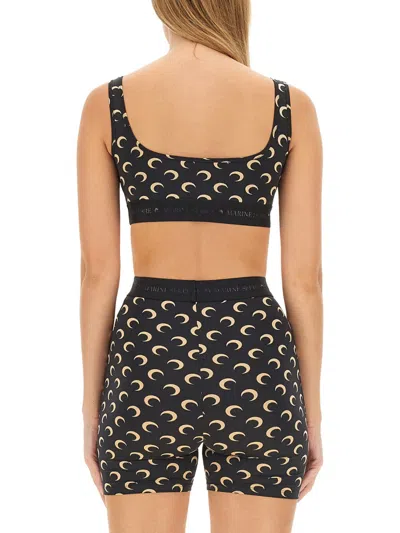 Marine Serre "moon" Sports Bra Top In Black