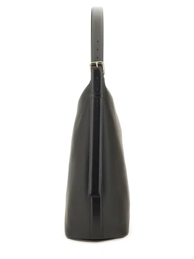 Apc A.p.c. Black Leather Maxi Vera Shopping Bag In Black