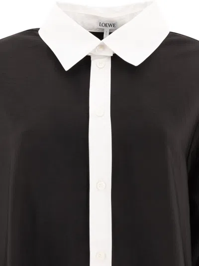 Loewe Abito Chemisier Dresses Black In Black