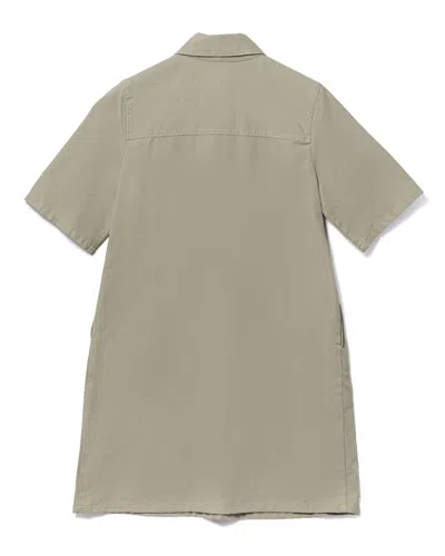 Apc A-line Dress With Front Button Placket In Green