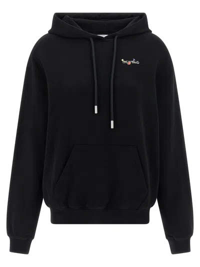 Off-white Hoodie With Graphic Back Design In Black