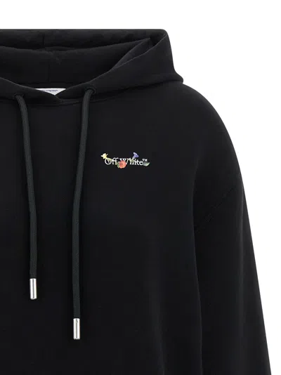 Off-white Hoodie With Graphic Back Design In Black