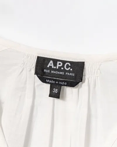Apc V-neck Blouse With Buttoned-cuff Sleeves In White