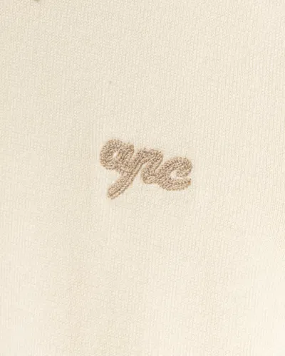 Apc Classic White Polo Shirt With Embroidered Logo In Neutral