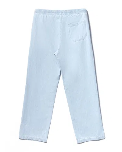 Apc A.p.c. Relaxed Fit Light Blue Pants With Elastic Waistband And Tapered Leg In Metallic