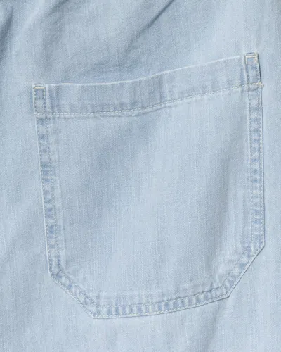 Apc A.p.c. Relaxed Fit Light Blue Pants With Elastic Waistband And Tapered Leg In Metallic