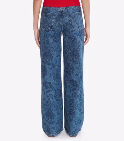 Apc High-rise Floral-print Denim Jeans With Straight Leg In Blue