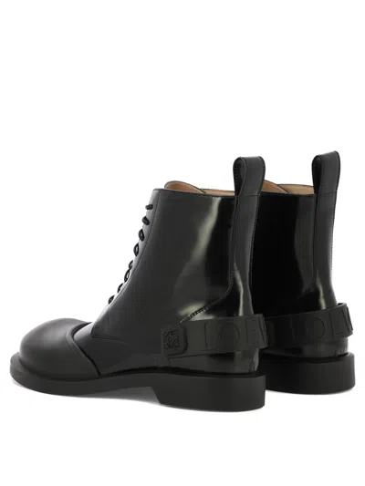 Loewe Campo Ankle Boots Black In Black