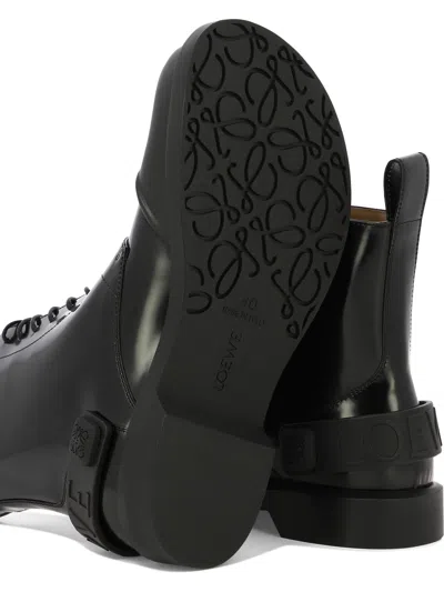 Loewe Campo Ankle Boots Black In Black