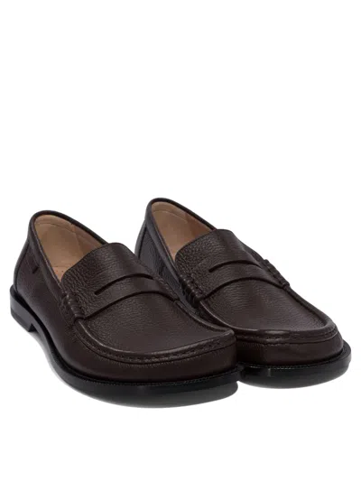 Loewe Campo Loafers With Round Toe And Leather Sole In Brown