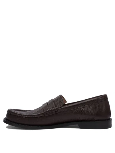 Loewe Campo Loafers With Round Toe And Leather Sole In Brown