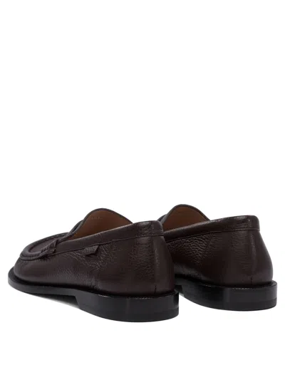 Loewe Campo Loafers With Round Toe And Leather Sole In Brown