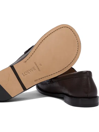 Loewe Campo Loafers With Round Toe And Leather Sole In Brown