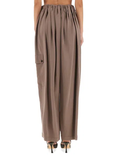 Alysi Cargo Pants Ruffled Effect In Brown