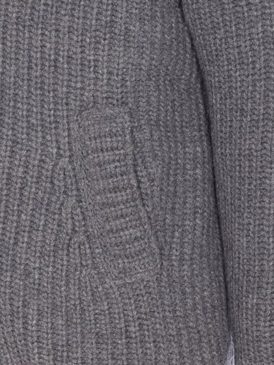 Herno Padded Bomber Jacket With Hood And Pockets In Gray