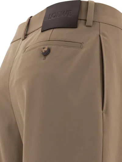 Loewe Trousers Made From Cotton And Silk In Brown