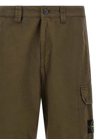 Stone Island Utility Cargo Trousers Featuring Side Pockets In Brown
