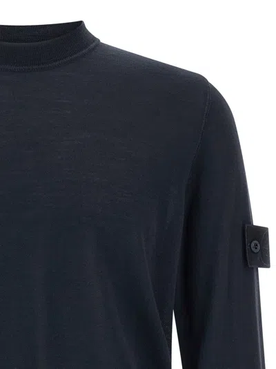 Stone Island Crew-neck Sweater Sweaters And Cardigans Blue In Blue