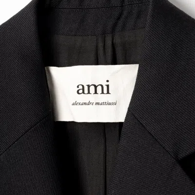 Ami Alexandre Mattiussi Long Tailored Coat With Classic Lapel In Black