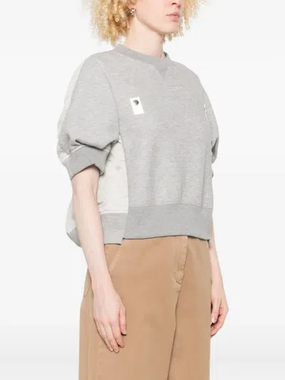 Sacai Long-sleeved Sweatshirt In Gray