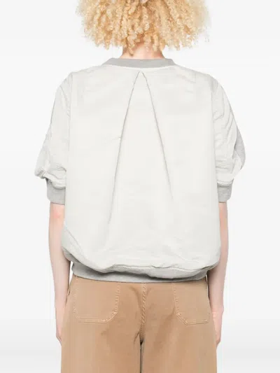 Sacai Long-sleeved Sweatshirt In Gray