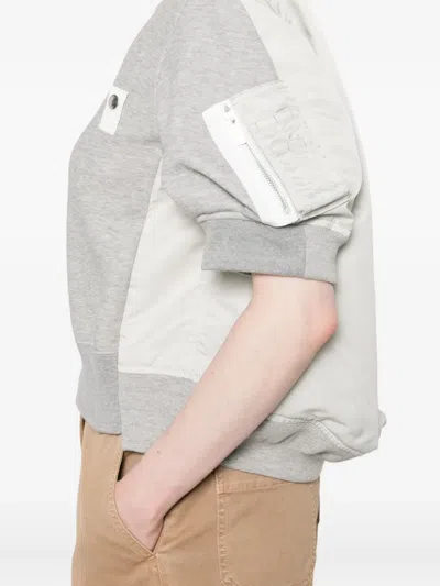 Sacai Long-sleeved Sweatshirt In Gray