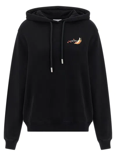 Off-white Arrow Graphic Hoodie Featuring Drawstring In Black