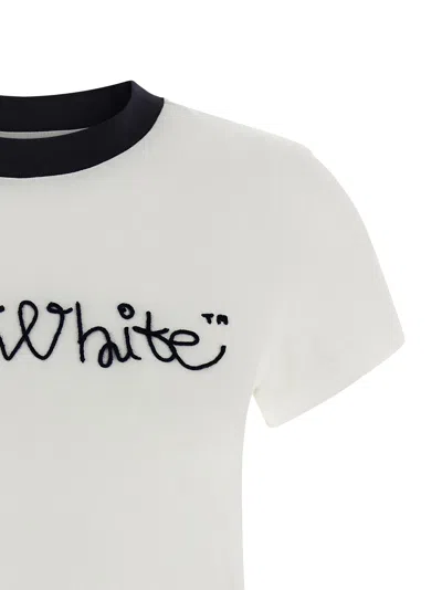 Off-white Script Logo Short Sleeve T-shirt In White
