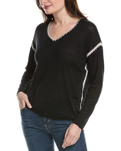 Johnny Was The Chenille Classic Whipstitch Pullover In Black