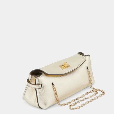 Anya Hindmarch Mini Waverley Evening Bag In Metallic Nappa Leather In White