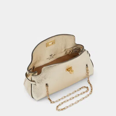 Anya Hindmarch Mini Waverley Evening Bag In Metallic Nappa Leather In White