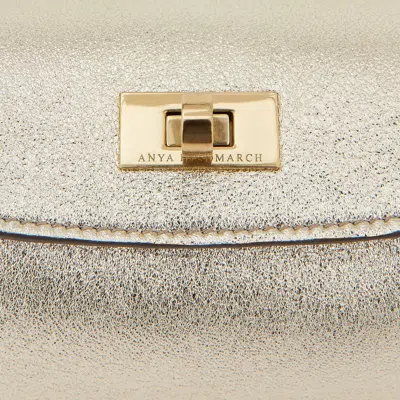 Anya Hindmarch Mini Waverley Evening Bag In Metallic Nappa Leather In White