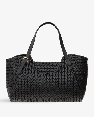 Anya Hindmarch Black Shiny Capra Leather Neeson Tassel Tote In Black