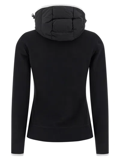 Moncler Grenoble Women Padded Sweatshirt With Hood And Zip In Black