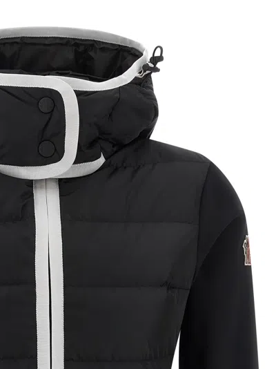 Moncler Grenoble Women Padded Sweatshirt With Hood And Zip In Black