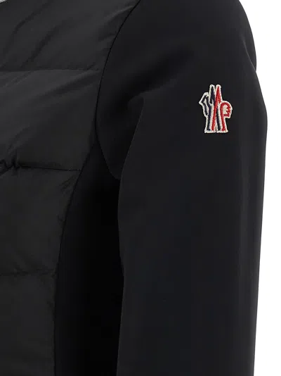 Moncler Grenoble Women Padded Sweatshirt With Hood And Zip In Black