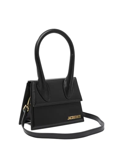 Jacquemus The Medium Chiquito Leather Handbag. In Black