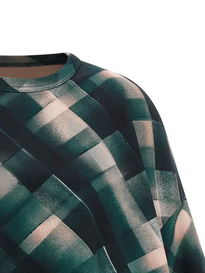 Dries Van Noten Abstract Pattern Long Sleeve Relaxed Sweatshirt In Green