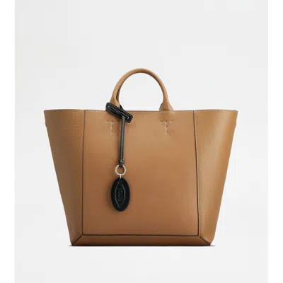 Tod's Double Up Shopping Bag In Leather Medium In Multi
