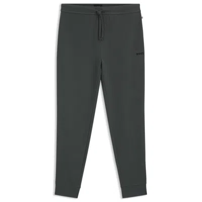 Hugo Boss Waffle-structure Pyjama Bottoms In A Cotton Blend In Green