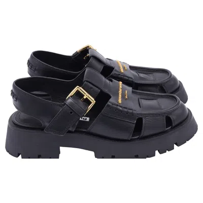 Alexander Wang Carter Cage Sandals In Black Leather In Black