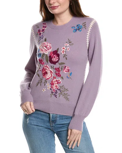 Johnny Was The Whipstitch Wool & Cashmere-blend Sweater In Purple